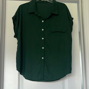 SHEIN Curve Forest Green Blouse